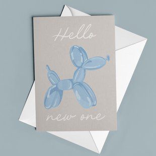 Листівка "Hello new one" блакитна KD-04-C фото