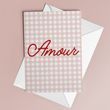Листівка &laquo;Amour&raquo; у рожеву клітинку LO26-05-C фото