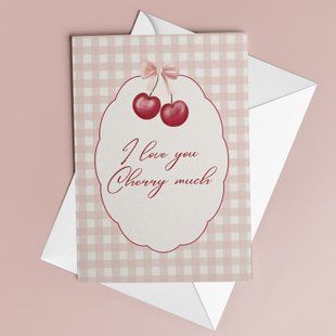 Листівка &laquo;I Love you CHERRY much&raquo; LO-14-C фото