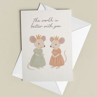 Листівка &laquo;The world is better with you&raquo; (дівчата-мишки) KD-24-C фото