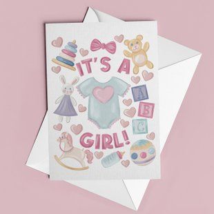 Листівка "It's a girl" KD-01-C фото